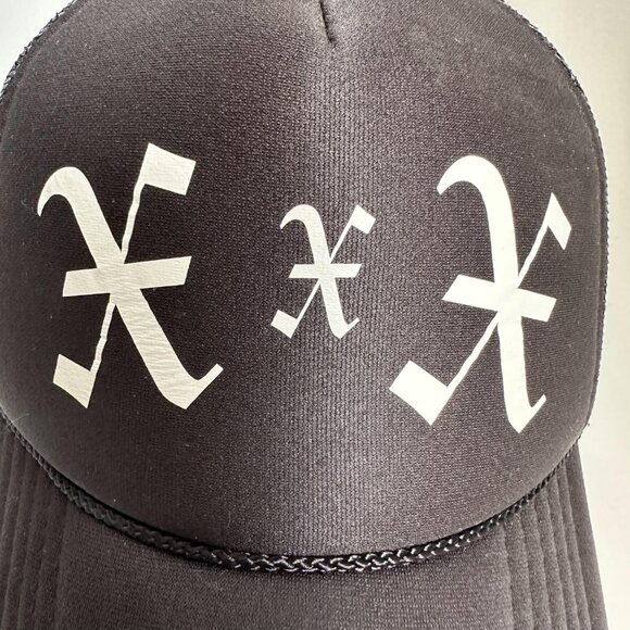 Old English Letter X Trucker Hat w/ Rope Otto Adjustable Snap Back Foam Mesh Cap - Picture 2 of 9
